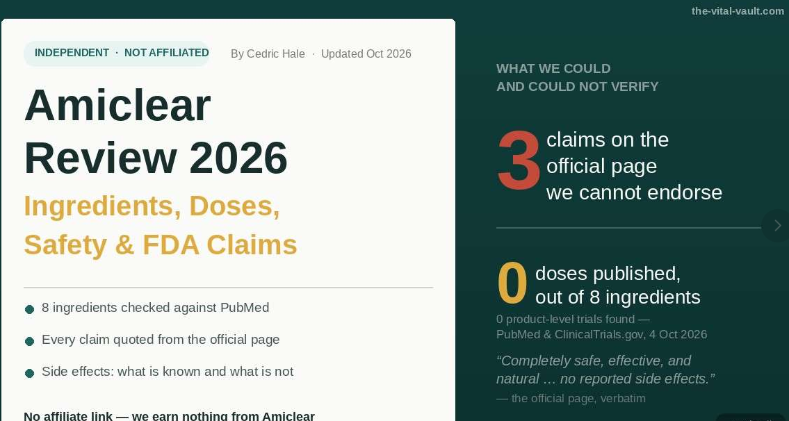 You are currently viewing Amiclear Review 2026: What We Found About Its Ingredients, Safety and FDA Claims